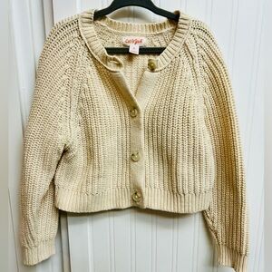 Toddler Girl’s Chunky knit cardigan sweater